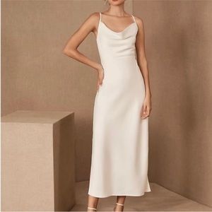 BHLDN Sachin and Babi Cali Satin Charmeuse MIDI Dress, Ivory. NWT